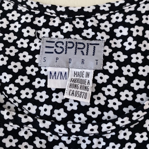 Esprit Sport black and white floral tunic style sleeveless top. 100% viscose. M - Picture 5 of 11